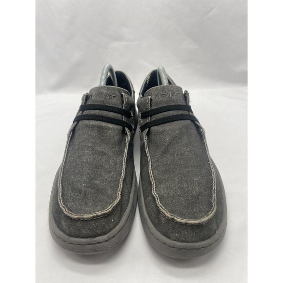 Ariat Hilo Stretch Mens 9.5D Tan Canvas Lace Up Moc Toe Casual Loafer Slip-On - Picture 5 of 10